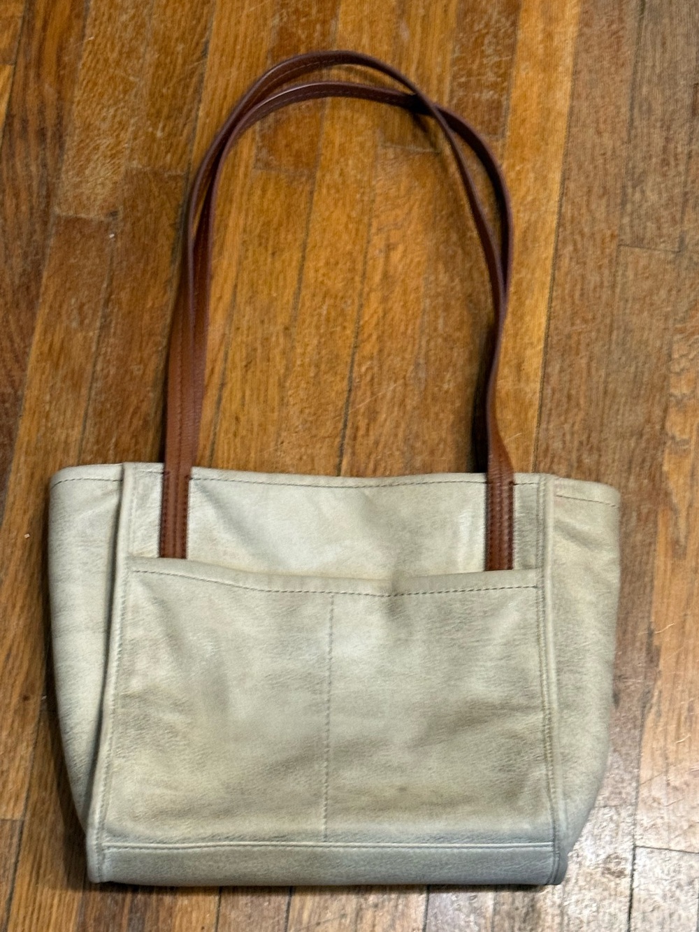 Hobo Chance Mini Leather Tote Bag Light Tan with Brown Straps